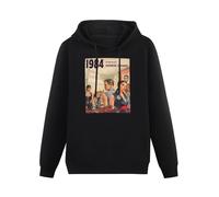HAN XIANYAN 1984 George Orwell Men Black Cotton Hoodies Print Unisex Sweatshirts XXL