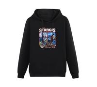 HAN XIANYAN 2020 Sturgis Motorcycle Rally 80Th Anniversary Men Black Cotton Hoodies Print Unisex Sweatshirts M
