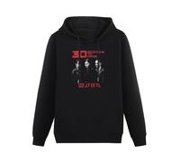 HAN XIANYAN 30 Seconds To Mars World Tour Jared Leto Alternative Rock Men Black Cotton Hoodies Print Unisex Sweatshirts XXL
