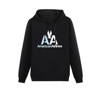 HAN XIANYAN AA American Airlines Ace Ace Texas Old'Em A To Bullets Men Black Cotton Hoodies Print Unisex Sweatshirts L