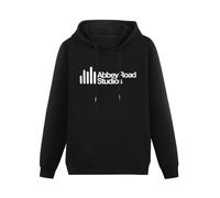 HAN XIANYAN Abbey Road Studios Men Black Cotton Hoodies Print Unisex Sweatshirts L