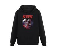 HAN XIANYAN Accept Metal Heart Men Black Cotton Hoodies Print Unisex Sweatshirts XXL