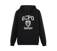 HAN XIANYAN GCPD Gotham City Police Department Men Black Cotton Hoodies Print Unisex Sweatshirts 3XL