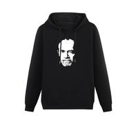 HAN XIANYAN George Carlin Men Black Cotton Hoodies Print Unisex Sweatshirts S
