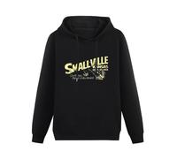 HAN XIANYAN Smallville Kansas The Meteor Capital of The World Men Black Cotton Hoodies Print Unisex Sweatshirts 3XL