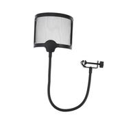 HANABASS 1 pieza Filtro Antiviento de Micrófono Prevención de Estallidos Accesorio de Grabación Compatible Mayoría de Micrófonos Color Negro
