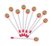 HANABASS 10 piezas Baquetas de Percusión con Esponja de Plástico Coloridas para Palos Resistentes para Tambor bajo Accesorio Seguro para Desarrollo Musical Infantil