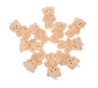 HANABASS 10 Piezas Llavero De Osito De Peluche Encanto De La Bolsa Pequeño Oso De Peluche Mini Oso a Granel Llave De Felpa Pequeños Osos Colgante De Juguete De Lujoso Marrón Claro Algodón