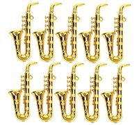HANABASS 10 Piezas Miniatura Saxofón Miniatura de Instrumentos Musicales para Decoración de Casa de Muñecas Accesorios DIY para y Juguetes de Imaginación Infantil