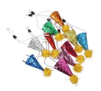 HANABASS 10 Piezas Sombreros de Cumpleaños para Mascotas Ajustables Gorro con Pompones para Perros y Gatos Pequeños Accesorios para Fiesta de Cachorros y Gatitos Decoración Festiva Cómoda y