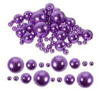 HANABASS 110 Piezas de Perlas Artificiales Redondas de Abs para Relleno de Jarrones, Estética Manual, Portátiles Fina Elaboración en Color Púrpura