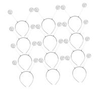 HANABASS 12 Piezas Diademas con Antenas Marcianas de Purpurina Accesorios Brillantes para Fiesta y Cosplay Diademas Decorativas Plateadas para Mujeres Halloween