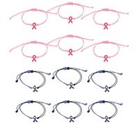 HANABASS 12 Piezas Pulsera de Cuidado Pulsera de Conciencia Mental Hecha Mano para Mujer Ajustables de Cordón Trenzado para Regalar Eventos de Salud