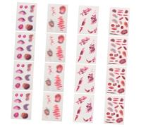 HANABASS 16hojas Parche de Simulación de Herida Realista de Tatuajes Temporales de Halloween para Maquillaje de Zombi Pegatinas de Cicatrices Falsas y Moretones para Fiestas de Máscaras