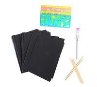 HANABASS 1Juego Kit de para Tarjetas de Rasca y GANA para Incluye Lápices de Plantillas Pincel para Manualidades y Proyectos Escolares