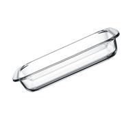 HANABASS 1pieza Bandeja de Vidrio Templado Rectangular Resistente al Calor para Horno y Microondas Transparente Apta para Refrigerador y Lavavajillas sin Juntas ni Rayaduras Práctica