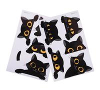 HANABASS 2 Hojas Pegatina para Luz Pegatinas de Gatos Pvc Negro Removible Decorativa, para Salón y Decoración de Lámparas, Autoadhesiva