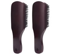 HANABASS 2 Piezas Cepillo para Bigote Cerdas de Jabalí y Mango de Madera para Hombres, Limpieza Eficaz de Vello Facial y Ropa, Diseño Vintage Agarre Cómodo para Uso en Casa o Viaje