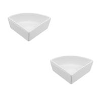 HANABASS 2 Piezas Comedero Hámster de Cerámica Triangular Blanco Cuenco Resistente y Práctico para Agua y Comida Fácil de Limpiar y Estable para Mascotas Pequeñas