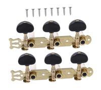 HANABASS 2 piezas de Guitarra Metálicas Resistentes Tríptico Totalmente Cerradas para Instrumentos de Cuerda Negras Tornillos y Fácil Instalación