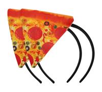 HANABASS 2 Piezas Diadema de Pizza Realista para Actuaciones Escénicas Ajuste Fino y Material Cómodo de Poliéster y Plástico Adecuado para Fiestas Temáticas