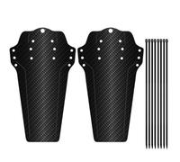 HANABASS 2 Piezas Guardabarros Delantero de Bicicleta de Carbono Pp5 Negro, | Montaje sin Herramientas, Patrón de Fibra de Carbono 3k, para Carretera y Trayectos Urbanos Lluvia