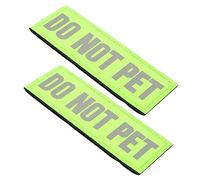 HANABASS 2 Piezas Perro De Servicio Chaleco para Perros No Amigable Cachorro De No Acariciar No Acaricie El Arnés del Perro Cuello Pegatina Tijeras Verter Green Nylon