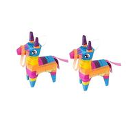 HANABASS 2 piezas Piñata Mexicana de Burro Juguete de Fiesta Rellenable para Cumpleaños y Decoraciones Infantiles