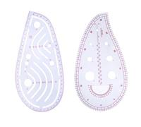 HANABASS 2 Reglas para Costura y Patronaje en Pvc Blanco Superficie Lisa y Escala Clara, Ideales para Confección en Casa o Tienda de Ropa