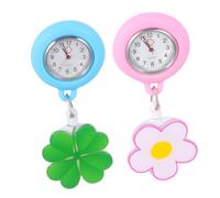 HANABASS 2 Relojes de Enfermera Clip, Diseño Retráctil, Dial Grande y Carcasa de Plástico y Vidrio, Ideales para Uso en Hospital o Clínica