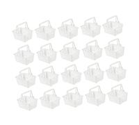 HANABASS 20 Piezas Mini Juguetes De Canasta De Compras Mini Carrito De Compras Cesta Para Pequeña Edad Chicas Pequeño Mimbre Mini Juguetes De Compras Blanco El Plastico