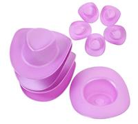 HANABASS 20 Piezas mini sombrero de vaquero sombrero de vaca Sombreros de muñecas sombrero de niña vaca falso pequeños sombreros para bricolaje mini sombreros de copa el plastico Púrpura