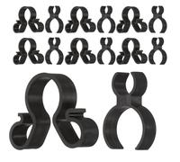 HANABASS 20 Pinzas de Plástico Negras para Botellas de Vino Reutilizables y Ligeras, Clip Extensor para Evitar Derrames en Fiestas y Celebraciones