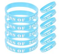 HANABASS 25 Piezas Muñequeras de Graduación de Silicona Azul Accesorios Decorativos para Fiestas Escolares para Clases Recuerdos Significativos