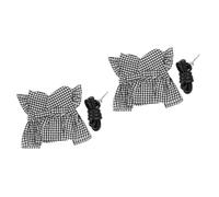 HANABASS 2juegos Conjunto De Vestido y Correa para Conejo Ropa Decorativa para Mascotas Arnés De Conejo Cuerda De Tracción Vestido para Fotografía y Paseo Al Aire Talla Diseño Rayas
