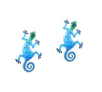 HANABASS 2piezas Adorno De Pared De Gecko De Hierro Decoración Creativa Para Hogar Accesorio Para Pasillos y Jardines Artesanía Duradera y Única