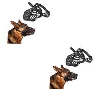 HANABASS 2piezas Bozal De Perro De Plástico Diseño De Cesta para Evitar Mordeduras y Ladridos Color Negro