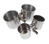 HANABASS 2piezas Comedero Inoxidable para Pájaros Accesorios para Jaula Tazas De Alimentación Clip para Aves y Canarios