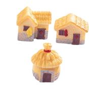 HANABASS 3 Piezas Casa De Campo Retro con Techo De Pequeño Miniatura Figurilla Casas De Pueblo Micro Casa Pequeña Decoración Equipo Artesanía Diminuto Mini Casa De Juguete Resina