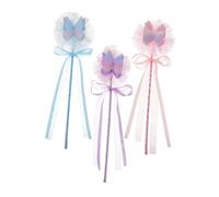HANABASS 3 Piezas de Hadas para Niñas Decorativos Bastones Mágicos Portátiles Rosa y Azul Juguetes de Fantasía para Fiestas y Regalos Infantiles