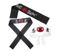 HANABASS 3 Piezas Diademas de Karate Hachimaki Ninja Japonesas Diademas de Guerrero Samurai para Deportes Cocina y Disfraces de Fiesta para Hombres y Mujeres