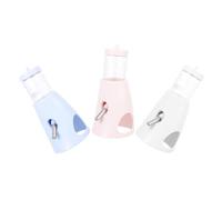 HANABASS 3 Piezas Dispensador de Agua para Pequeñas Mascotas con Esfera Rodante Antigoteo Botella Vertical Portátil para Hámster Conejo Ardilla y Chinchilla de Colores Rosa Azul y Blanco