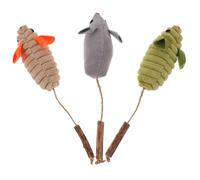 HANABASS 3 Piezas Juguetes para Gatos con Catnip Ratones Interactivos para Morder y Ejercitar Dientes Juguetes para Gatos Domésticos Interiores Colores Surtidos