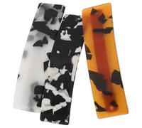 HANABASS 3 Piezas Pinzas Pelo de Acetato Diseño de Leopardo, Pinzas Cuadradas Medianas Antideslizantes para Mujeres y Niñas en Diversas Ocasiones y Fiestas