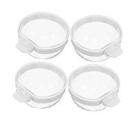 HANABASS 4 Piezas Alimentador para Cuencos Transparentes Colgantes Antidesbordamiento para Jaula Pequeños Pájaros Periquitos y Cacatúas Reutilizable