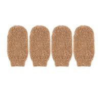 HANABASS 4 Piezas Guantes Exfoliantes de Lino para Baño y Ducha, Eliminan Piel Muerta con Espuma Abundante, Limpieza Efectiva y Portabilidad para Cuerpo y Rostro en Viajes y Hoteles