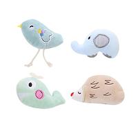 HANABASS 4 Piezas Juguetes de Gato de Catnip de Peluche Interactivos y Divertidos de Animales Pájaro Erizo para Mascotas para la Soledad