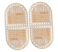HANABASS 4 piezas Letrero de Madera para de Nacimientos de Decoración para Guardería y Prop de Foto para Shower y Recién Nacidos