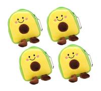 HANABASS 4 Piezas Monedero de Peluche Forma de Aguacate de Llavero Ligero y Duradero para Monedas Llaves y Billetes para Niñas y Uso Diario