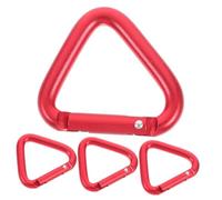 HANABASS 4 Piezas Mosquetones Triangulares de Aleación de Aluminio para Escalada Camping Senderismo con Diseño Antipérdida y Forma Innovadora
